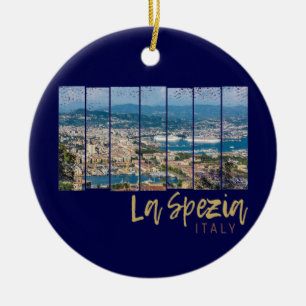 Ornamento De Cerâmica La Spezia Liguria Itália Vintage Souvenir