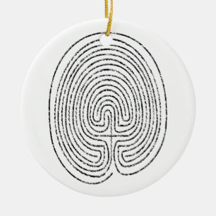 Ornamento De Cerâmica Labirinto de Thumbprint