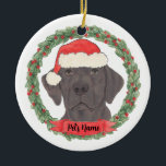 Ornamento De Cerâmica Laboratório de Chocolate Personalizado<br><div class="desc">Faça a lista legal este ano com um ornamento personalizado do seu laboratório de chocolate doce!</div>