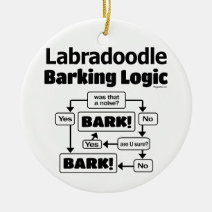 Ornamento De Cerâmica Labradoodle Barking Logic