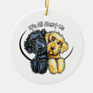 Ornamento De Cerâmica Labradoodles Black Yellow IAAU