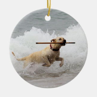 Ornamento De Cerâmica Labrador - amarelo - vá esforço!