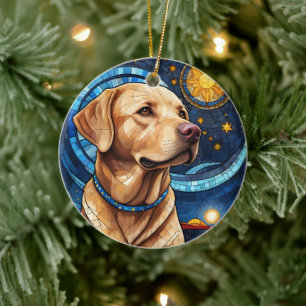 Ornamento De Cerâmica Labrador Cujo Retriever Esteve Vidro Céu Sol