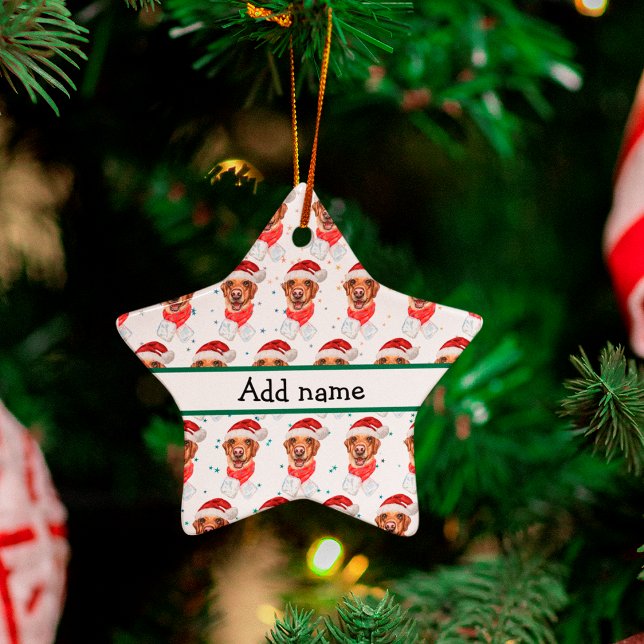Ornamento De Cerâmica Labrador Dog Breed Christmas (Criador carregado)