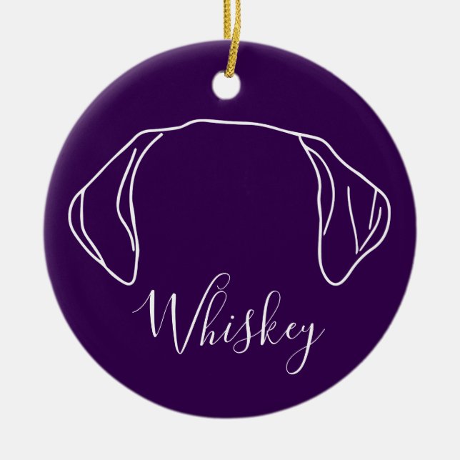 Ornamento De Cerâmica Labrador Ornament (Paw Prints) (Frente)