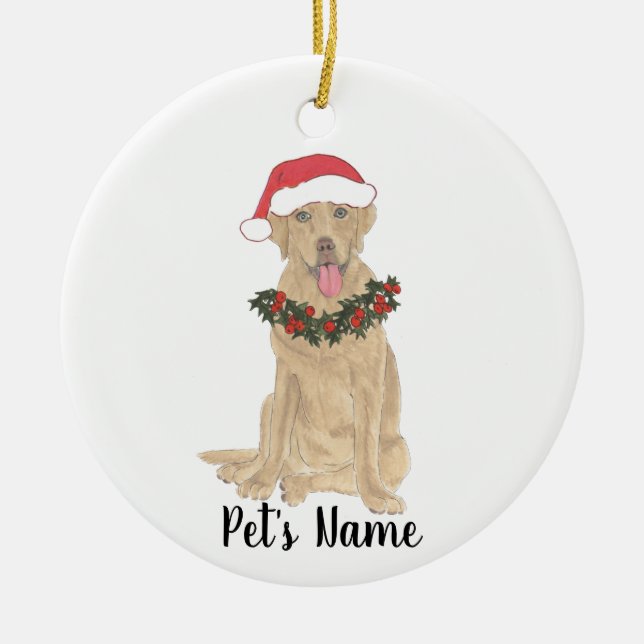 Ornamento De Cerâmica Labrador Personalizado (Dudley) (Frente)