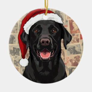 Ornamento De Cerâmica Labrador preto