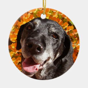 Ornamento De Cerâmica Labrador preto velho