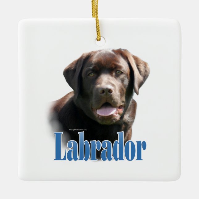 Ornamento De Cerâmica Labrador Retriever (chocolate) (Frente)