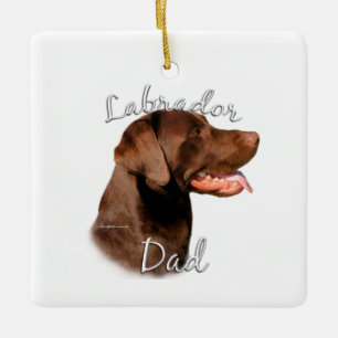 Ornamento De Cerâmica Labrador Retriever (chocolate) Pai 2