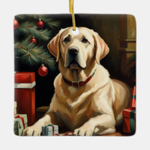Ornamento De Cerâmica Labrador Retriever Christmas
