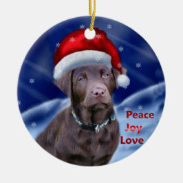 Ornamento De Cerâmica Labrador Retriever Christmas