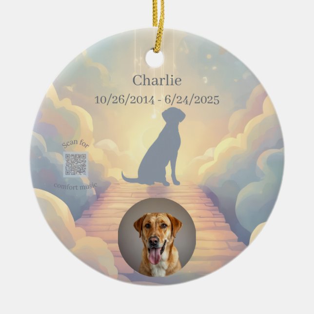Ornamento De Cerâmica Labrador Retriever Memorial Ornament Rainbow (Frente)