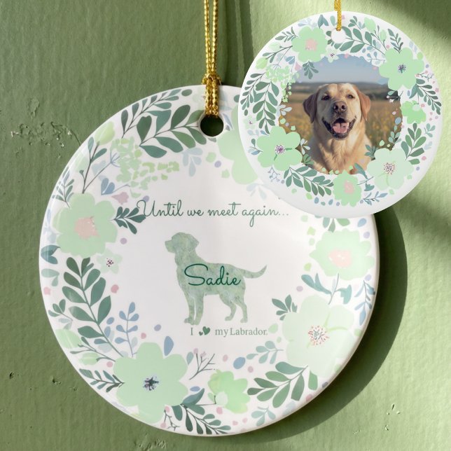 Ornamento De Cerâmica Labrador Retriever Mint Green - Custom Memorial  (Criador carregado)