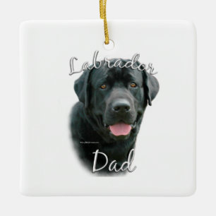 Ornamento De Cerâmica Labrador Retriever (preto) Pai 2