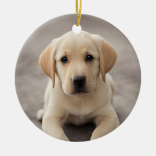 Ornamento De Cerâmica Labrador Retriever Puppy