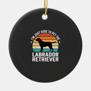 Ornamento De Cerâmica Labrador Retriever Retro Cão Acariciando