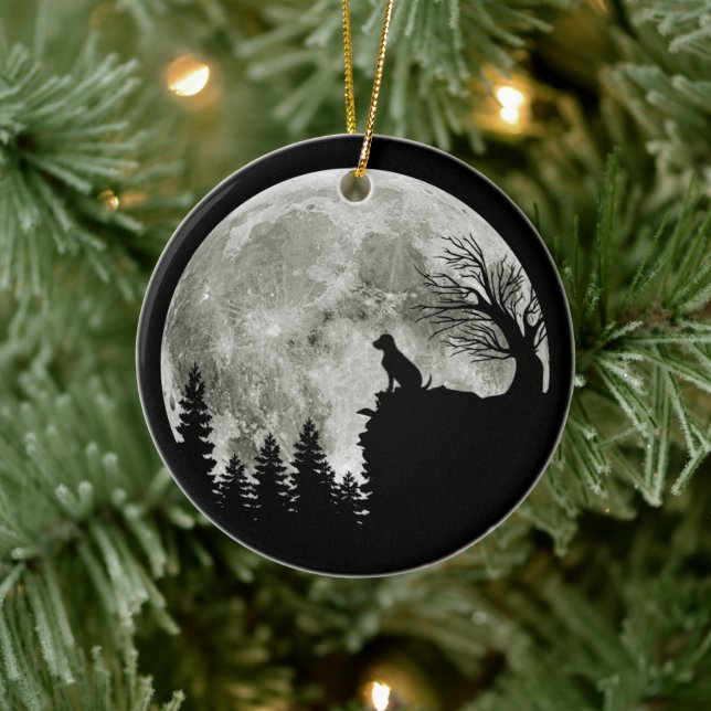 Ornamento De Cerâmica Labrador Retriever Stand On Mountain Halloween (Árvore)