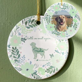Ornamento De Cerâmica Labrador Retriever Verde Menta - Memorial Personal
