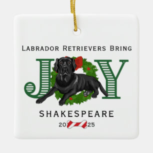 Ornamento De Cerâmica Labrador Retrievers Traga Alegria