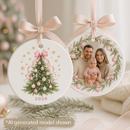Ornamento De Cerâmica Laço Coquete de Foto de Família