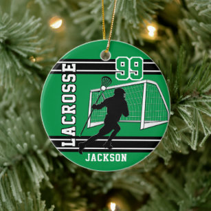 Ornamento De Cerâmica Lacrosse 🥍 Esporte - Verde