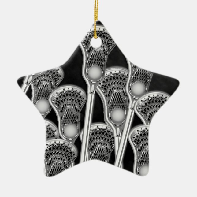 Ornamento De Cerâmica Lacrosse Gift Team Orange (Frente)