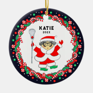 Ornamento De Cerâmica Lacrosse Holiday Gift Ceramic Ornament