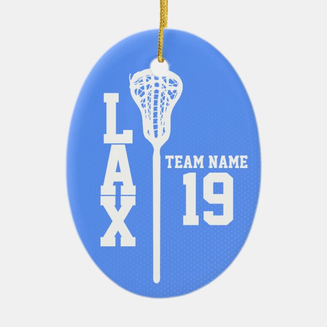 Ornamento De Cerâmica Lacrosse Jersey com Photo Blue (Frente)
