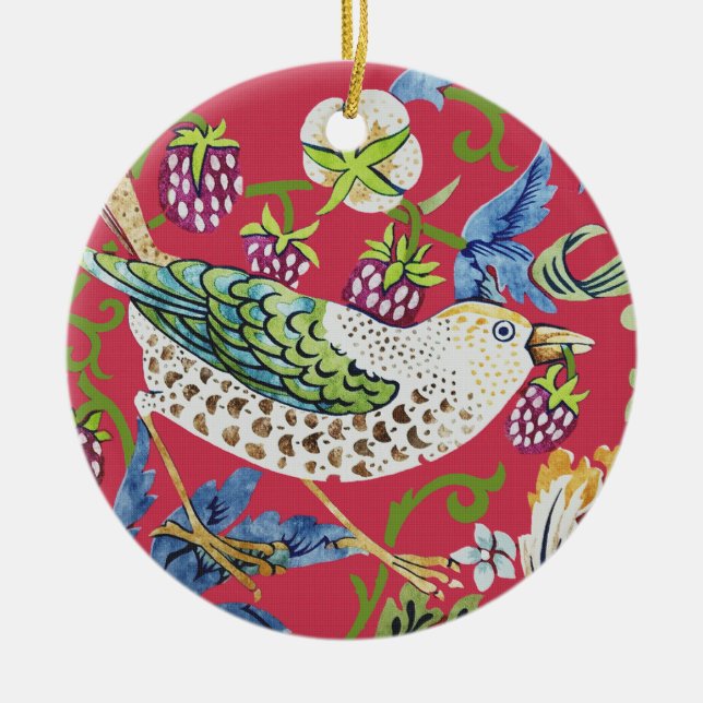 Ornamento De Cerâmica Ladrão de Morango William Morris (Frente)