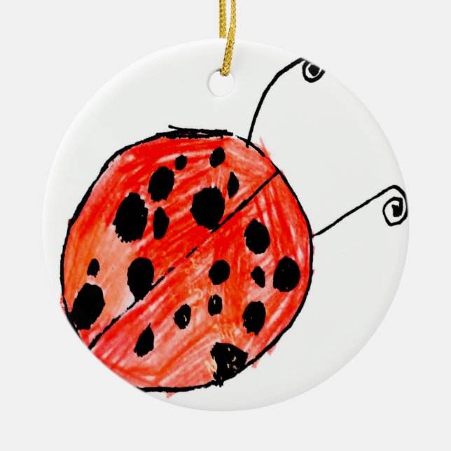 Ornamento De Cerâmica Ladybug (Frente)