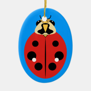 Ornamento De Cerâmica Ladybug Beetle Red