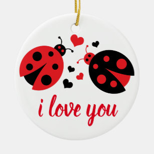 Ornamento De Cerâmica Ladybug Love Ornament