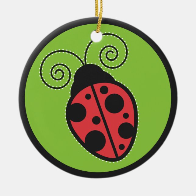 Ornamento De Cerâmica Ladybug Ornament (Frente)