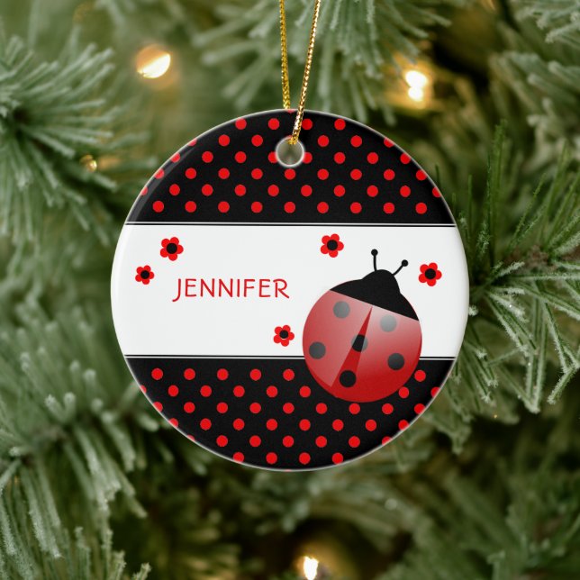 Ornamento De Cerâmica Ladybug Personalized Ceramic Ornament (Árvore)