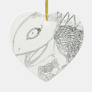 Ornamento De Cerâmica lagarto monstro desenho animado