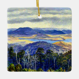 Ornamento De Cerâmica Lago Biwa, Japão, pintura de arte,