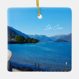 Ornamento De Cerâmica Lago de Como Itália Paisagem Montanhas