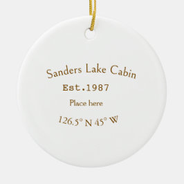 Ornamento De Cerâmica Lago House ets. Data ano em que as coordenadas per