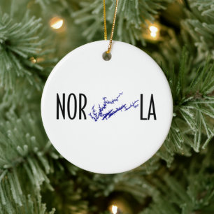 Ornamento De Cerâmica Lago Norris Tennessee Arte de Mapa de Círculo Pret