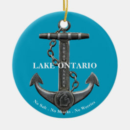 Ornamento De Cerâmica Lago Ontario, pirata-âncora em angústia náutica