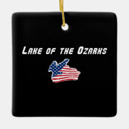 Ornamento De Cerâmica Lago Ozarks Missouri Águia Patriótica