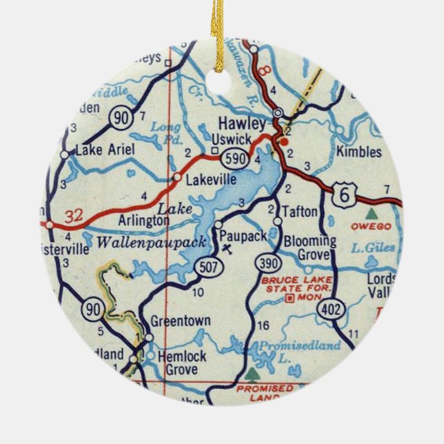 Ornamento De Cerâmica Lago Wallenpaupack (Traseira)