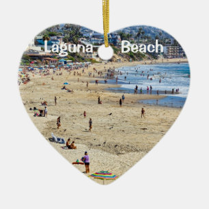 Ornamento De Cerâmica Laguna Beach 2 Sided Holiday Heart