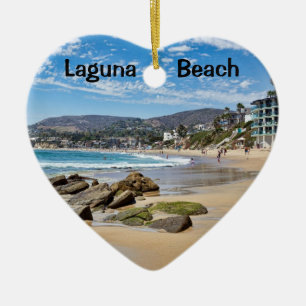Ornamento De Cerâmica Laguna Beach Holiday Heart
