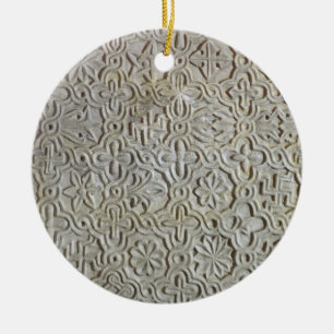 Ornamento De Cerâmica Laje bizantina com decoração cruciforme, 12th-14