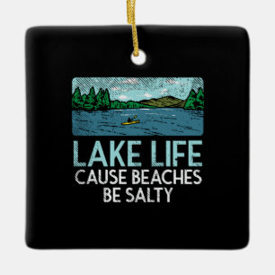 Ornamento De Cerâmica Lake Life Salty Beaches