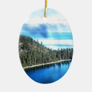 ORNAMENTO DE CERÂMICA LAKE TAHOE BONITO