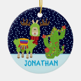 Ornamento De Cerâmica Lama de Natal Bonita, Masculino