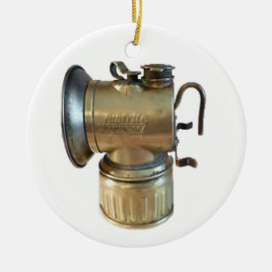 Ornamento De Cerâmica Lâmpada de carboneto dos mineiros de carvão